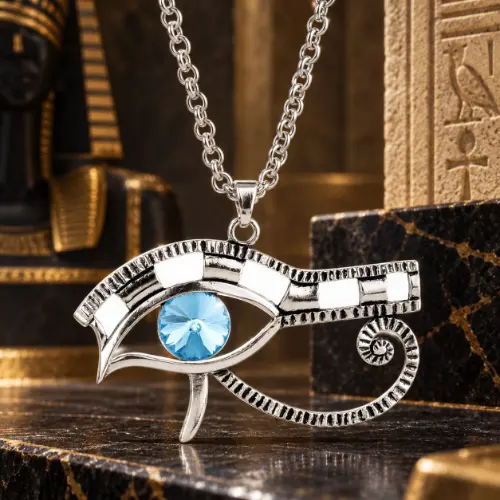 Pendentif Œil d’Horus et pierre bleue